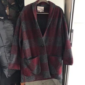 Aritzia plaid knit flannel jacket